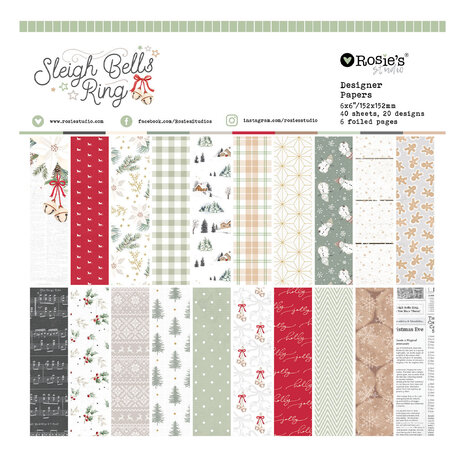 Spellbinders Sleigh Bells Ring 6x6 Inch Designer Paper Pad by Rosie's Studio (169394) Spellbinders Sleigh Bells Ring 6x6 Inch Designer Paper Pad by Rosie's Studio (169394)