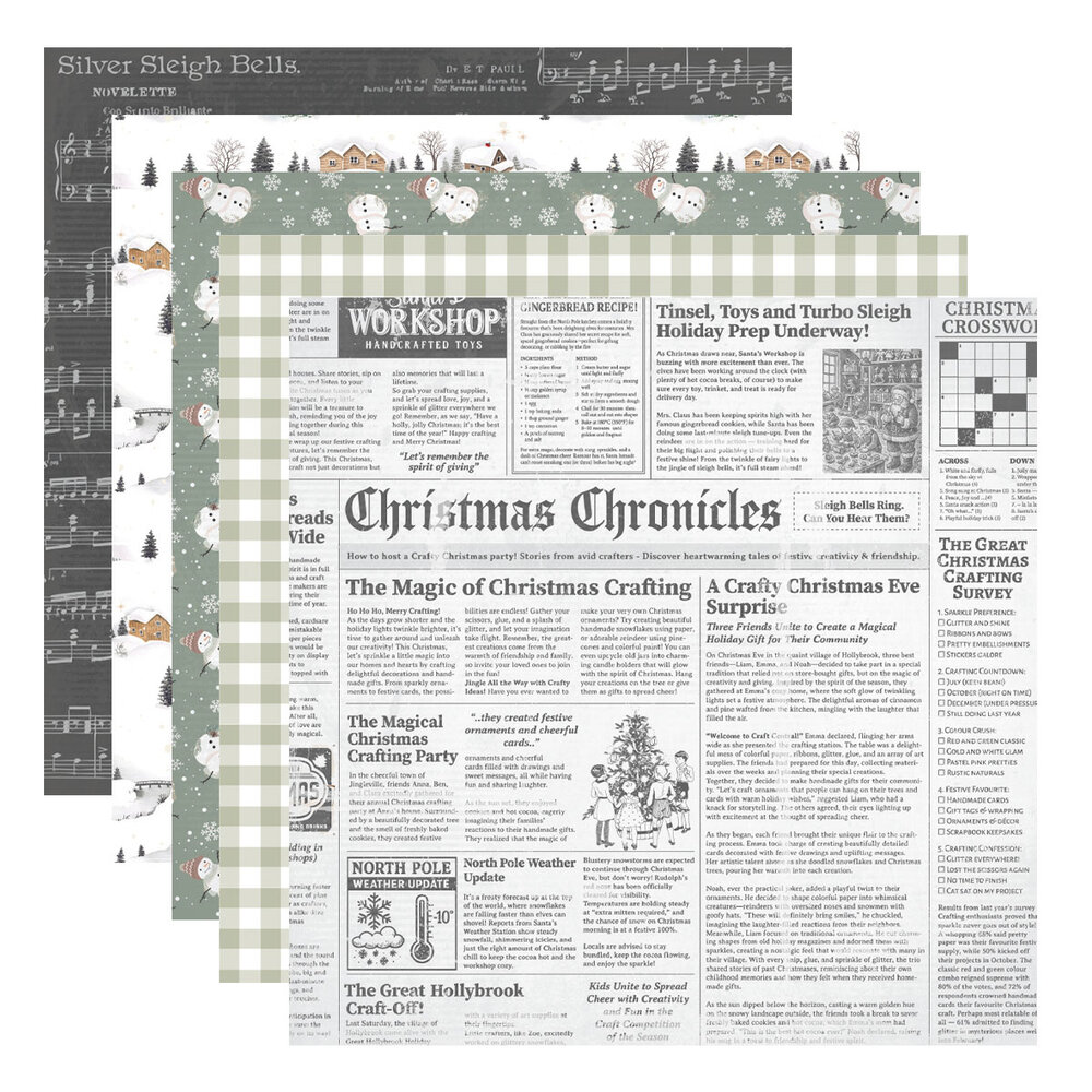 Spellbinders Sleigh Bells Ring 6x6 Inch Designer Paper Pad by Rosie's Studio (169394) Spellbinders Sleigh Bells Ring 6x6 Inch Designer Paper Pad by Rosie's Studio (169394)