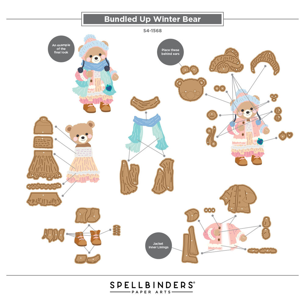 Spellbinders Christmas Blush Etched Dies Bundled Up Winter Bear by Frank Garcia (S4-1568) Spellbinders Christmas Blush Etched Dies Bundled Up Winter Bear by Frank Garcia (S4-1568)