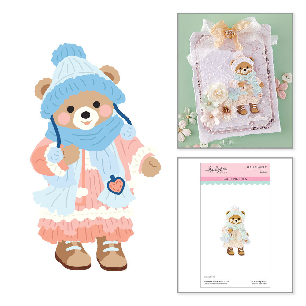 Spellbinders Christmas Blush Etched Dies Bundled Up Winter Bear by Frank Garcia (S4-1568) Spellbinders Christmas Blush Etched Dies Bundled Up Winter Bear by Frank Garcia (S4-1568)
