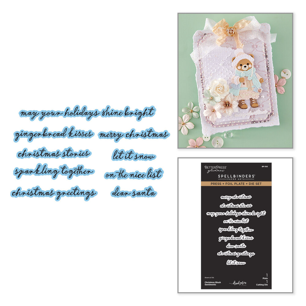 Spellbinders Christmas Blush Press + Foil Plate & Die Set Sentiments by Frank Garcia (BP-393) Spellbinders Christmas Blush Press + Foil Plate & Die Set Sentiments by Frank Garcia (BP-393)