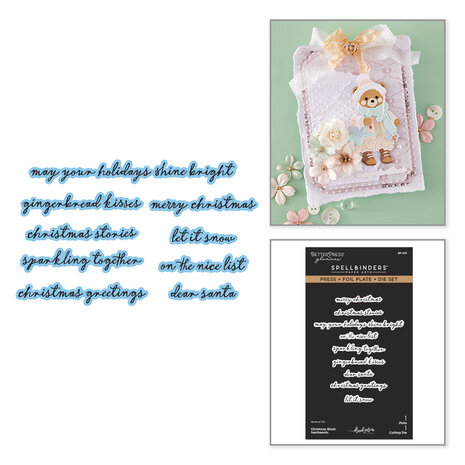 Spellbinders Christmas Blush Press + Foil Plate & Die Set Sentiments by Frank Garcia (BP-393) Spellbinders Christmas Blush Press + Foil Plate & Die Set Sentiments by Frank Garcia (BP-393)