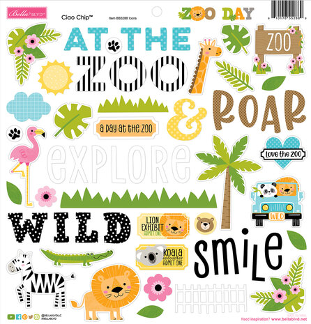 Bella BLVD Zoo Day Ciao Chipboard Icons (BB3288)