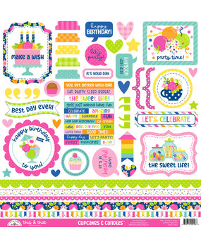 Doodlebug Design Cupcakes & Candles This & That Stickers (9156)