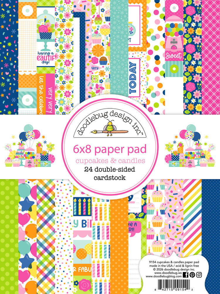 Doodlebug Design Cupcakes & Candles 6x8 Inch Paper Pad (9154) Doodlebug Design Cupcakes & Candles 6x8 Inch Paper Pad (9154)