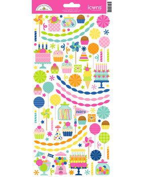 Doodlebug Design Cupcakes & Candles Icons Stickers (9155)