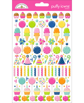 Doodlebug Design Cupcakes & Candles Puffy Icons Stickers (9139)