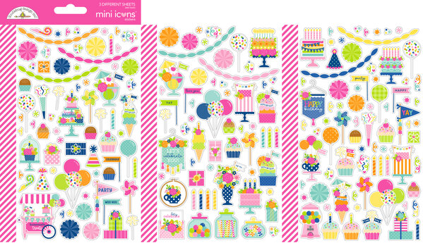 Doodlebug Design Cupcakes & Candles Mini Icons Stickers (9138)