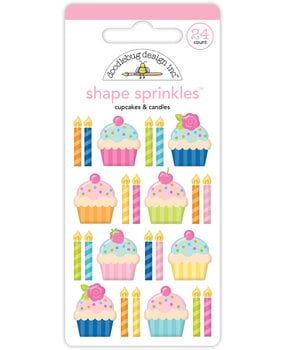 Doodlebug Design Cupcakes & Candles Shape Sprinkles (9125)
