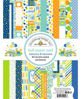 Doodlebug Design Balloons & Banners 6x8 Inch Paper Pad (9206)