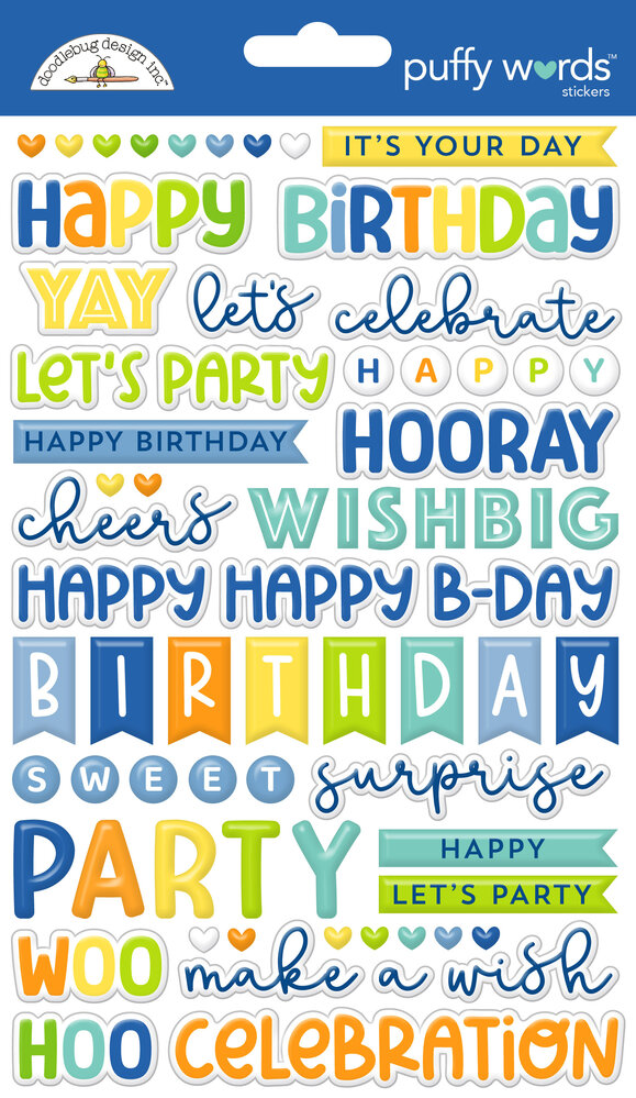 Doodlebug Design Balloons & Banners Puffy Words Stickers (9192) Doodlebug Design Balloons & Banners Puffy Words Stickers (9192)