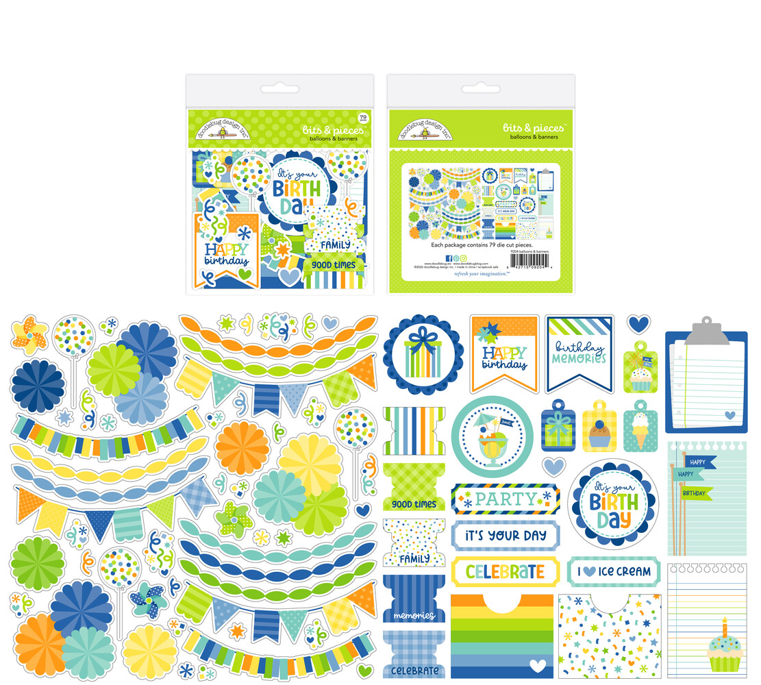 Doodlebug Design Balloons & Banners Bits & Pieces (9204) Doodlebug Design Balloons & Banners Bits & Pieces (9204)