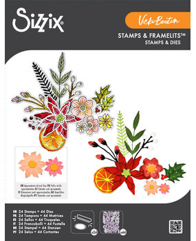 Sizzix Clear Stamps w/ Framelits Die Winter Florals (24+44pcs) by Vicki Boutin (667192) Sizzix Clear Stamps w/ Framelits Die Winter Florals (24+44pcs) by Vicki Boutin (667192)