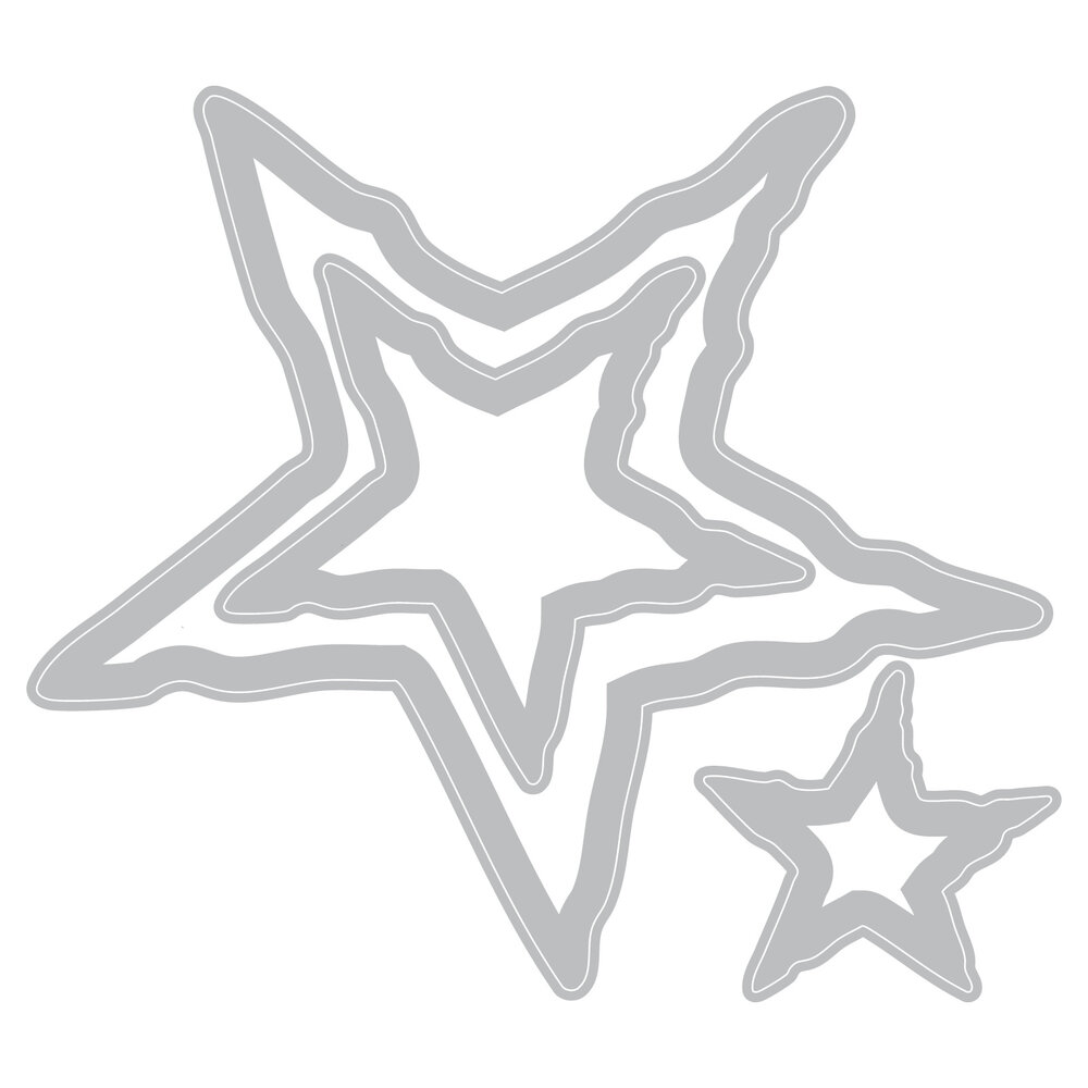 Sizzix Stencil A4 w/ Framelits Die Script Layering Stars (2+3pcs) by Vicki Boutin (667191) Sizzix Stencil A4 w/ Framelits Die Script Layering Stars (2+3pcs) by Vicki Boutin (667191)