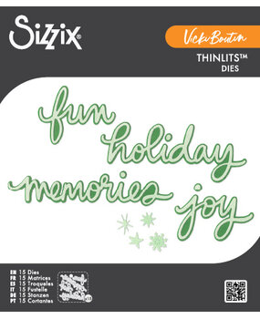 Sizzix Thinlits Die Vicki Holiday Script (15pcs) by Vicki Boutin (667189) Sizzix Thinlits Die Vicki Holiday Script (15pcs) by Vicki Boutin (667189)