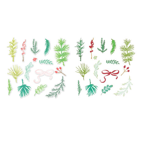 Sizzix Clear Stamps w/ Framelits Die Winter Greenery (15+32pcs) by Vicki Boutin (667188)
