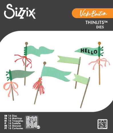 Sizzix Thinlits Die Layering Pennant Flags (16pcs) by Vicki Boutin (667187) Sizzix Thinlits Die Layering Pennant Flags (16pcs) by Vicki Boutin (667187)