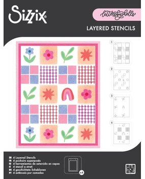 Sizzix Stencil A6 Flowers & Stripe Pattern (4pcs) by Letters by Shells (667204) Sizzix Stencil A6 Flowers & Stripe Pattern (4pcs) by Letters by Shells (667204)