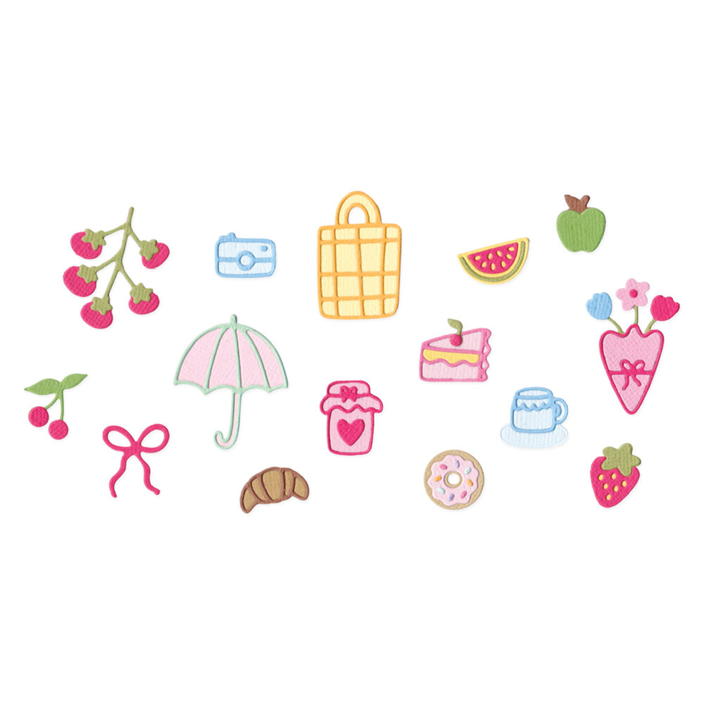 Sizzix Thinlits Die Picnic Treats (18pcs) by Letters by Shells (667202) Sizzix Thinlits Die Picnic Treats (18pcs) by Letters by Shells (667202)