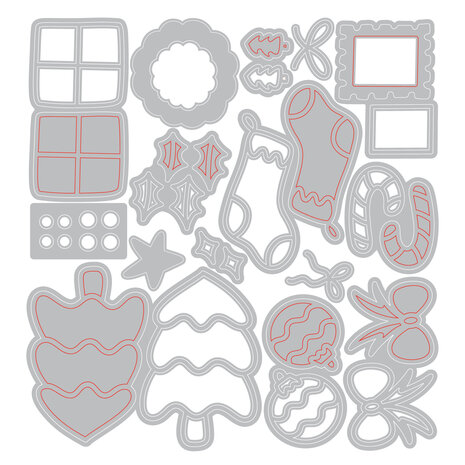 Sizzix Thinlits Die Holiday Cheer (15pcs) by Letters by Shells (667201) Sizzix Thinlits Die Holiday Cheer (15pcs) by Letters by Shells (667201)
