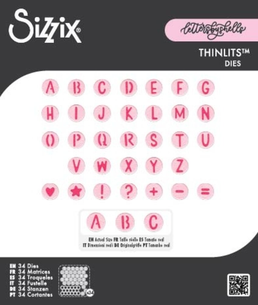 Sizzix Thinlits Die Alphabet Beads (34pcs) by Letters by Shells (667199) Sizzix Thinlits Die Alphabet Beads (34pcs) by Letters by Shells (667199)
