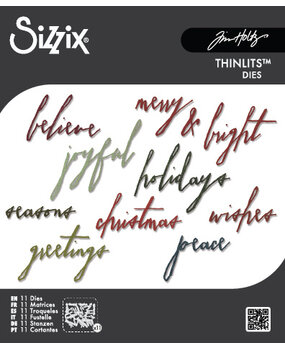 Sizzix Thinlits Die Classic Holiday Handwriting (11pcs) by Tim Holtz (660979) Sizzix Thinlits Die Classic Holiday Handwriting (11pcs) by Tim Holtz (660979)