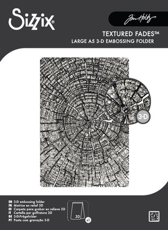Sizzix 3D Embossing Folder A5 Tree Rings by Tim Holtz (667258)