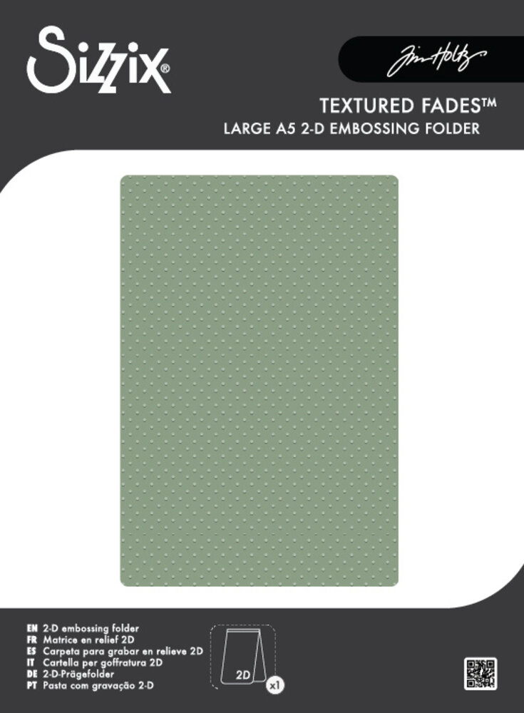 Sizzix 2D Texture Fades w/ A5 Embossing Folder Vault Dots by Tim Holtz (667253) Sizzix 2D Texture Fades w/ A5 Embossing Folder Vault Dots by Tim Holtz (667253)