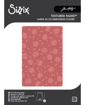 Sizzix 2D Texture Fades w/ A5 Embossing Folder Vault Holly Poinsettia by Tim Holtz (667252) Sizzix 2D Texture Fades w/ A5 Embossing Folder Vault Holly Poinsettia by Tim Holtz (667252)