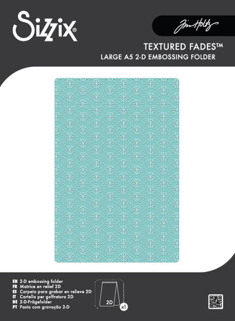 Sizzix 2D Texture Fades w/ A5 Embossing Folder Vault Snowflakes #3 by Tim Holtz (667251) Sizzix 2D Texture Fades w/ A5 Embossing Folder Vault Snowflakes #3 by Tim Holtz (667251)