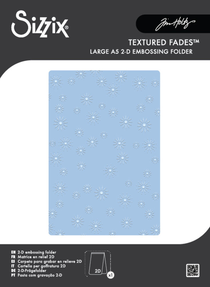 Sizzix 2D Texture Fades w/ A5 Embossing Folder Vault Sparkle Stars by Tim Holtz (667250) Sizzix 2D Texture Fades w/ A5 Embossing Folder Vault Sparkle Stars by Tim Holtz (667250)