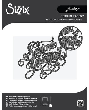 Sizzix Multilevel Texture Fades w/ A6 Embossing Folder Vault Seasons Greetings by Tim Holtz (667249) Sizzix Multilevel Texture Fades w/ A6 Embossing Folder Vault Seasons Greetings by Tim Holtz (667249)