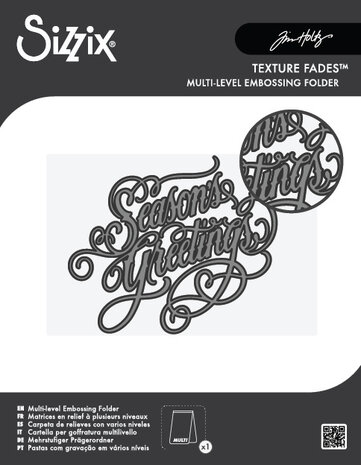 Sizzix Multilevel Texture Fades w/ A6 Embossing Folder Vault Seasons Greetings by Tim Holtz (667249) Sizzix Multilevel Texture Fades w/ A6 Embossing Folder Vault Seasons Greetings by Tim Holtz (667249)