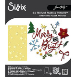 Sizzix 2D Texture Fades w/ Thinlits Die Vault Side-Order Merry + Bright (17+1pcs) by Tim Holtz (667248)