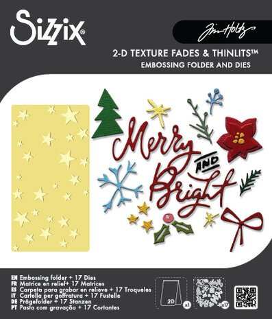 Sizzix 2D Texture Fades w/ Thinlits Die Vault Side-Order Merry + Bright (17+1pcs) by Tim Holtz (667248) Sizzix 2D Texture Fades w/ Thinlits Die Vault Side-Order Merry + Bright (17+1pcs) by Tim Holtz (667248)