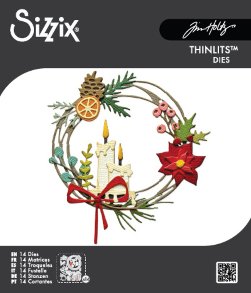 Sizzix Thinlits Die Vault Festive Wreath (14pcs) by Tim Holtz (666715) Sizzix Thinlits Die Vault Festive Wreath (14pcs) by Tim Holtz (666715)