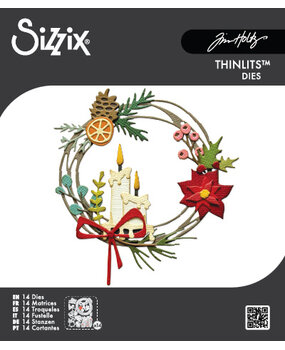 Sizzix Thinlits Die Vault Festive Wreath (14pcs) by Tim Holtz (666715) Sizzix Thinlits Die Vault Festive Wreath (14pcs) by Tim Holtz (666715)
