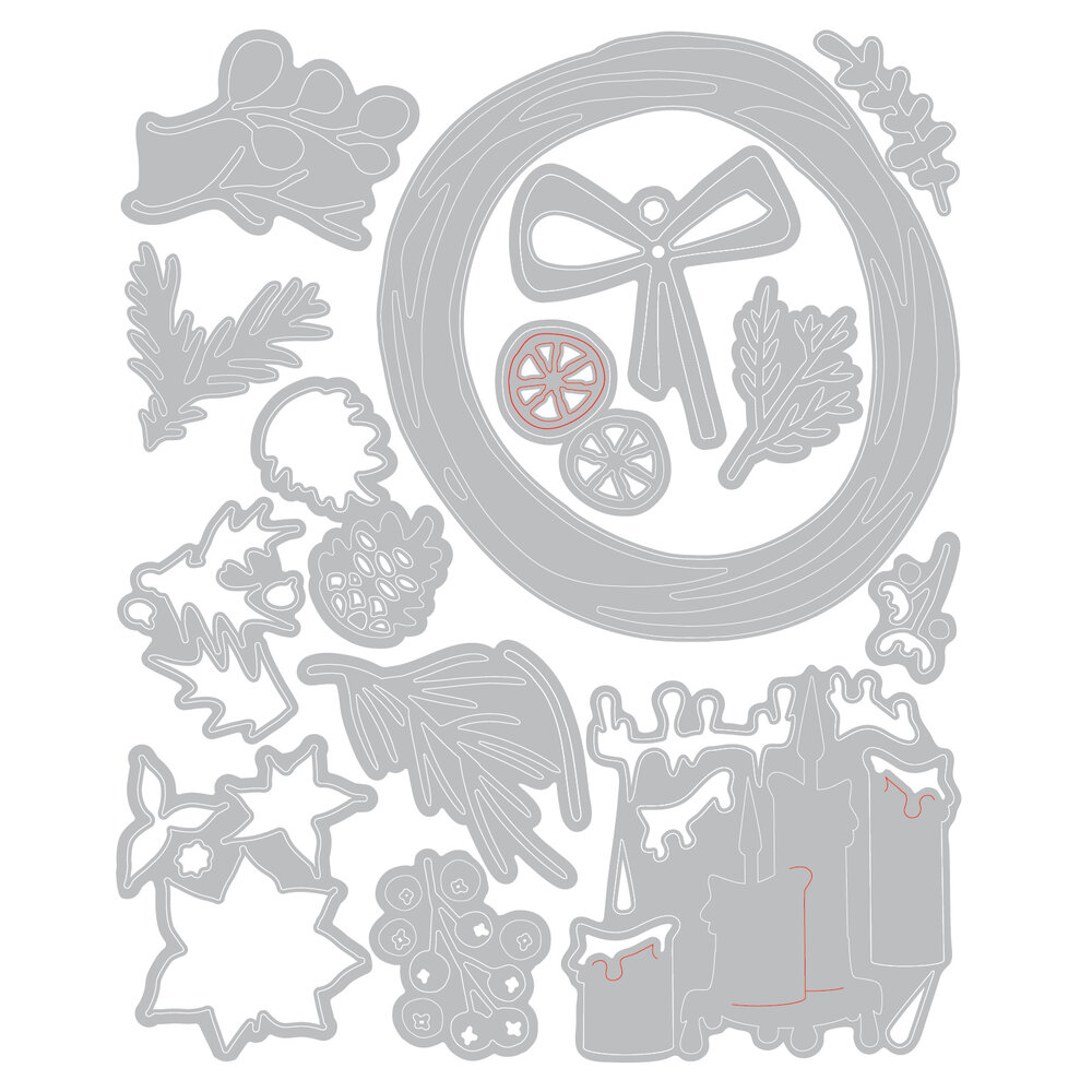 Sizzix Thinlits Die Vault Festive Wreath (14pcs) by Tim Holtz (666715) Sizzix Thinlits Die Vault Festive Wreath (14pcs) by Tim Holtz (666715)