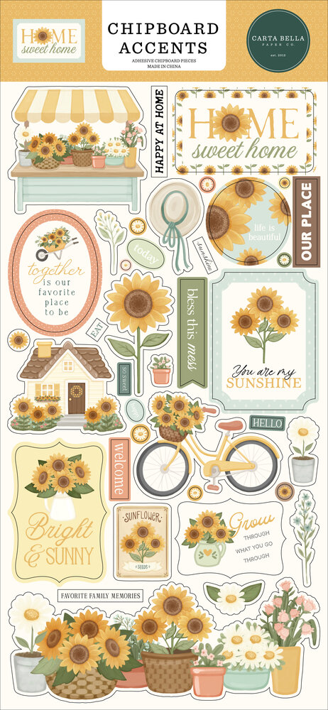 Carta Bella Home Sweet Home 6x13 Inch Chipboard Accents (CBHSH541021)