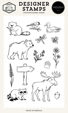 Carta Bella Great Outdoors Designer Stamp Set Animal Icons (CBOUT542045) Carta Bella Great Outdoors Designer Stamp Set Animal Icons (CBOUT542045)