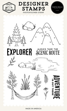 Carta Bella Great Outdoors Designer Stamp Set Explorer (CBOUT542043) Carta Bella Great Outdoors Designer Stamp Set Explorer (CBOUT542043)