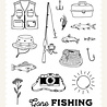 Carta Bella Great Outdoors Designer Stamp Set Fishing Icons (CBOUT542042) Carta Bella Great Outdoors Designer Stamp Set Fishing Icons (CBOUT542042)