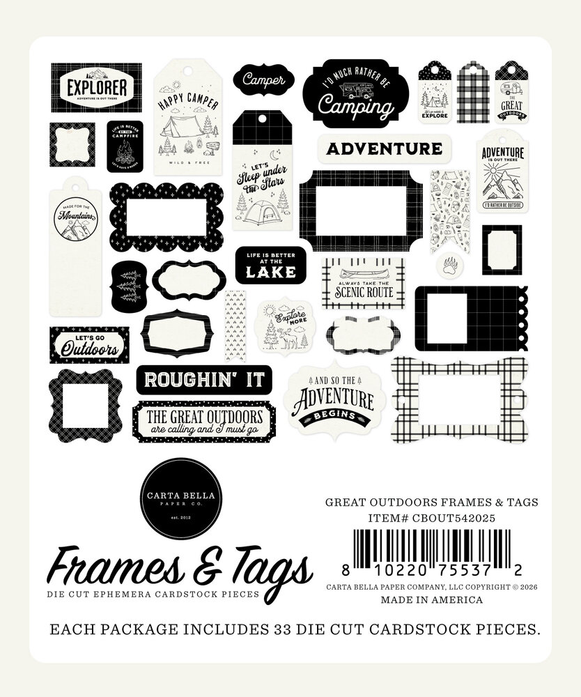 Carta Bella Great Outdoors Frames & Tags (CBOUT542025)
