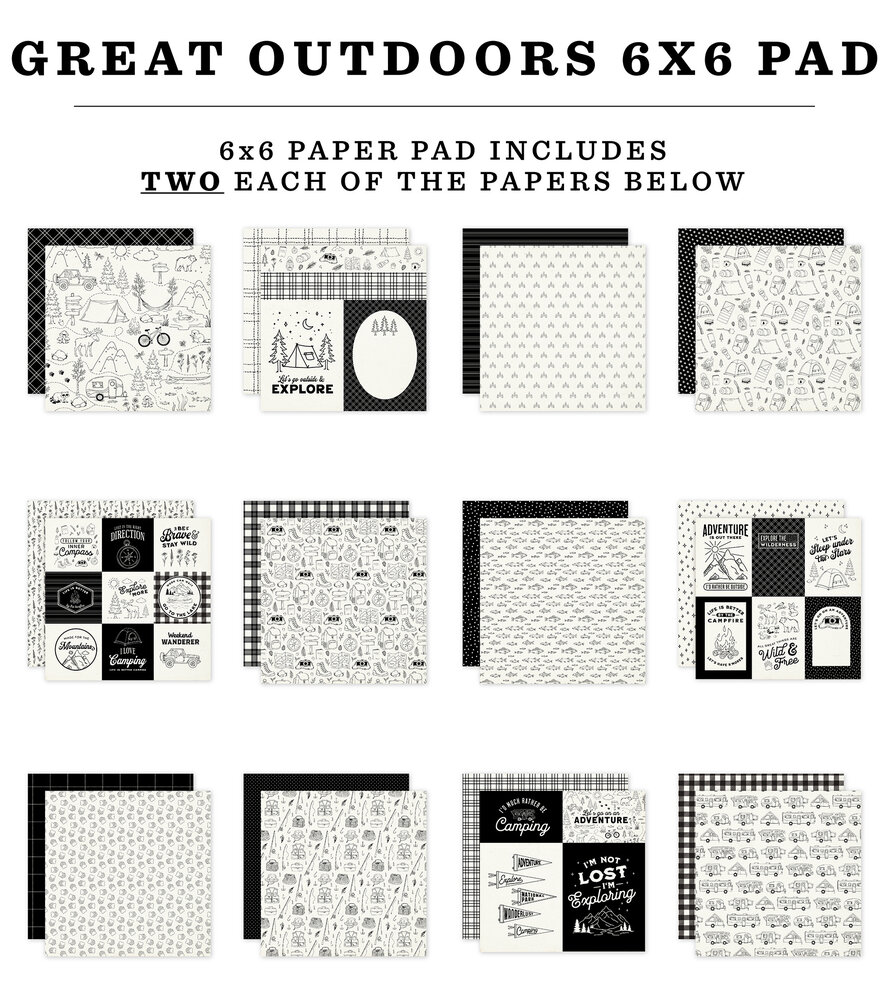 Carta Bella Great Outdoors 6x6 Inch Paper Pad (CBOUT542023) Carta Bella Great Outdoors 6x6 Inch Paper Pad (CBOUT542023)