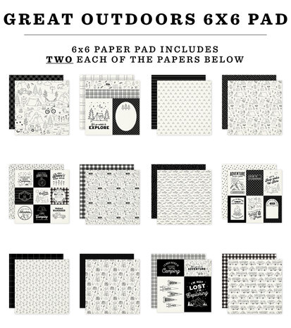 Carta Bella Great Outdoors 6x6 Inch Paper Pad (CBOUT542023) Carta Bella Great Outdoors 6x6 Inch Paper Pad (CBOUT542023)