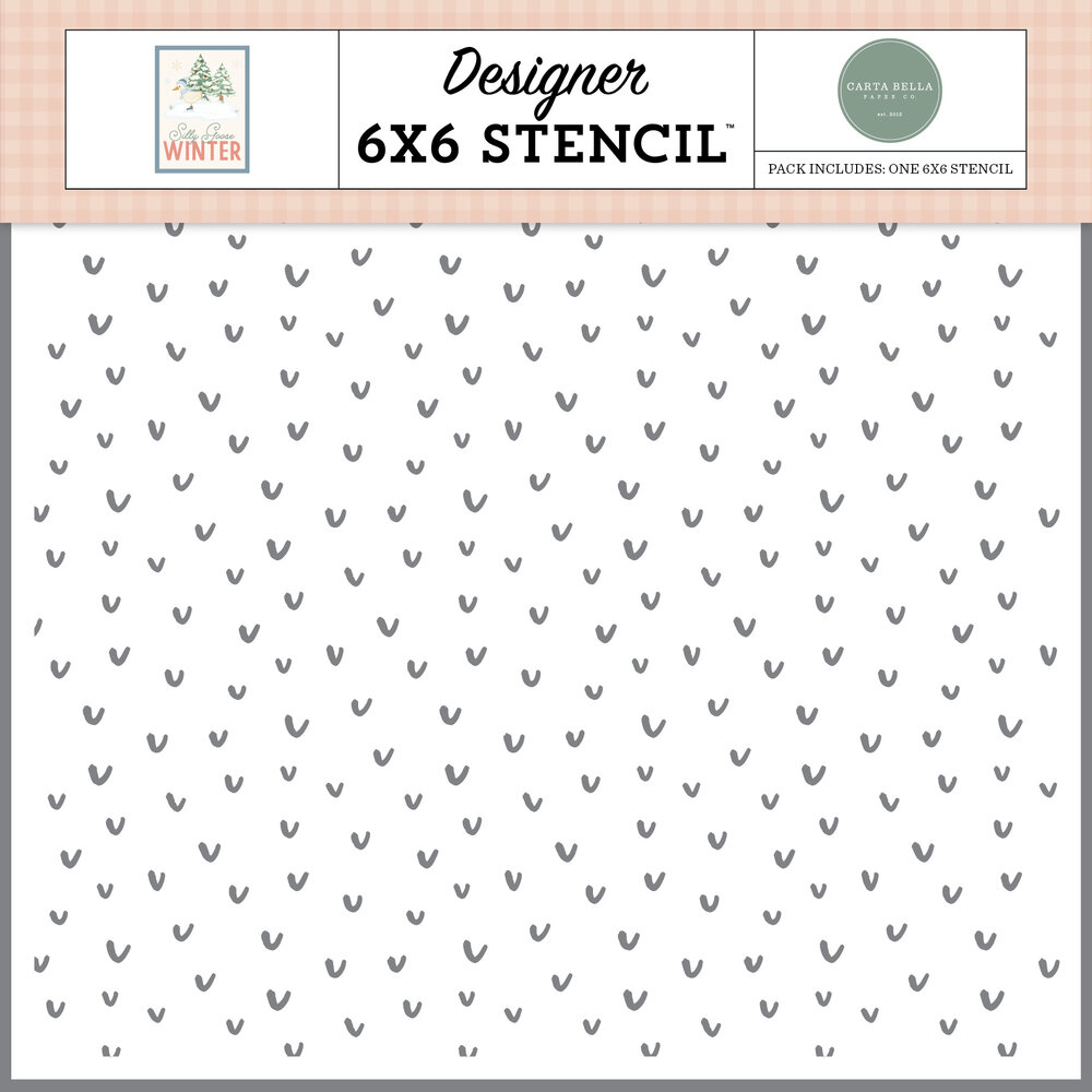 Carta Bella Silly Goose Winter Designer Stencil Frozen Flutter (CBSGW540033)