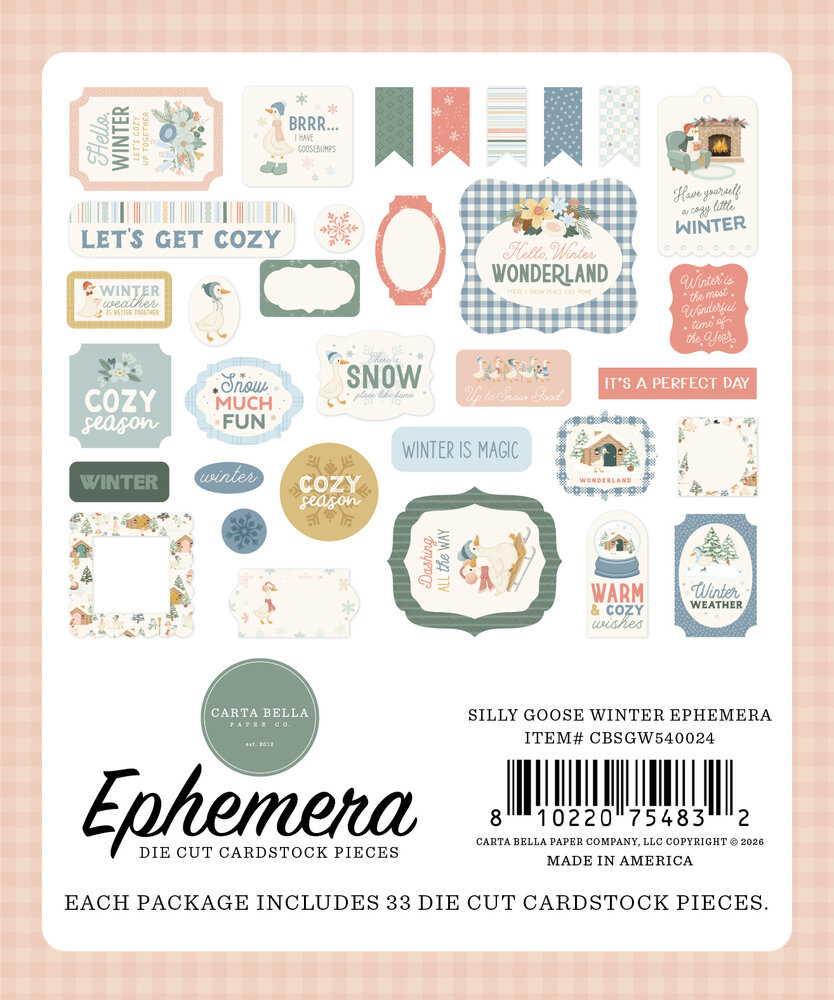 Carta Bella Silly Goose Winter Ephemera (CBSGW540024)
