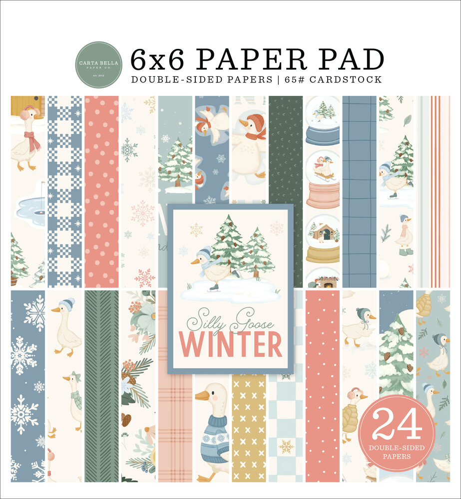 Carta Bella Silly Goose Winter 6x6 Inch Paper Pad (CBSGW540023) Carta Bella Silly Goose Winter 6x6 Inch Paper Pad (CBSGW540023)