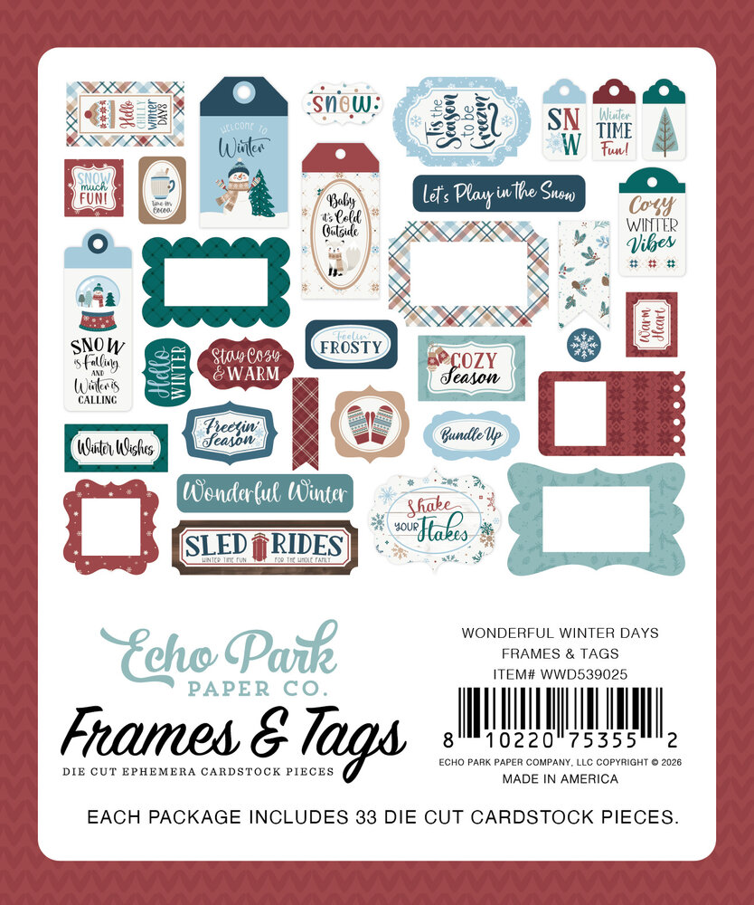 Echo Park Wonderful Winter Days Frames & Tags (WWD539025) Echo Park Wonderful Winter Days Frames & Tags (WWD539025)