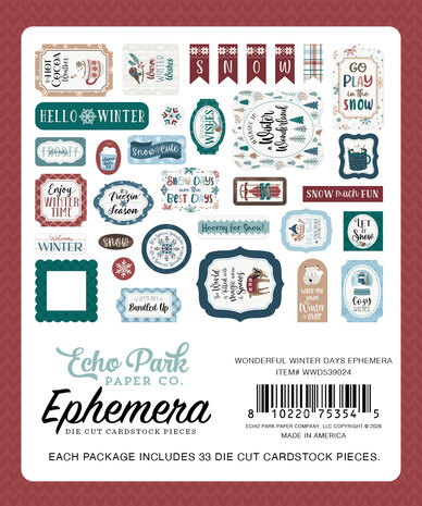 Echo Park Wonderful Winter Days Ephemera (WWD539024) Echo Park Wonderful Winter Days Ephemera (WWD539024)
